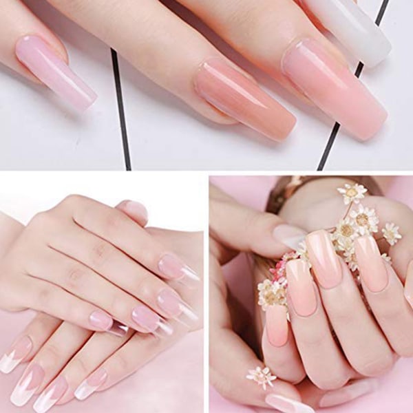 120 stk./æske Poly Nail Extension Gel Dobbeltforme Neglebygger Forlængelsesgel Negleform Klar Fuld Dækning Falske Negletips Dobbeltforme Akryl Negleforme