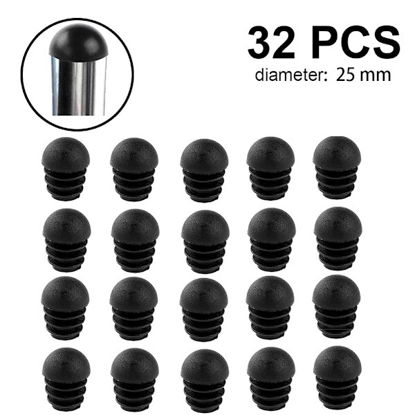 32 kpl putkipulkkia, pyöreä päätykansi, putki, lamelliset pulkkat s