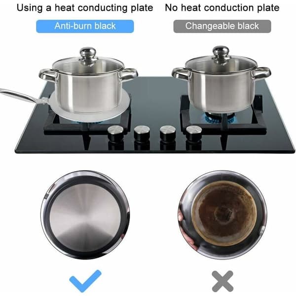 Induktionsdiffuserplade til gaskomfur, varme diffuser i rustfrit stål, multifunktionel flammebeskytter simreplade til madlavning, husholdningsartikler med