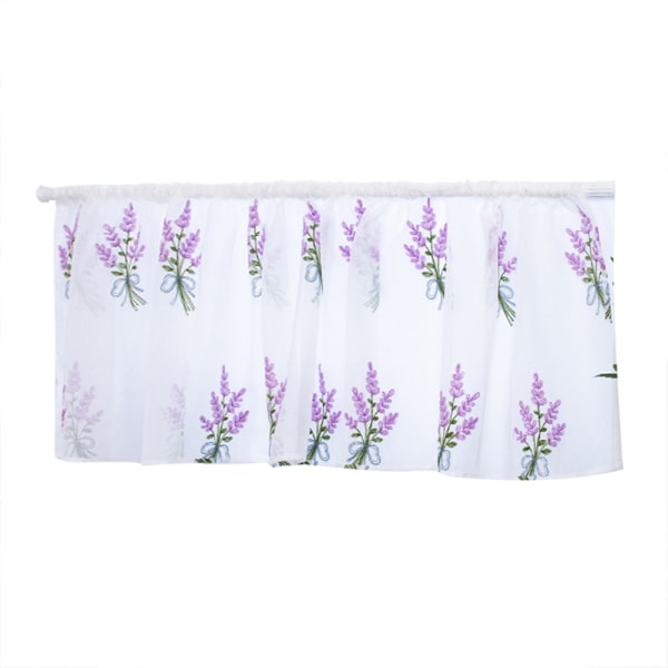 Kitchen Tiers Cabinet  Embroidery Curtain Window Short Curtain Half  Window Treatment(Purple)