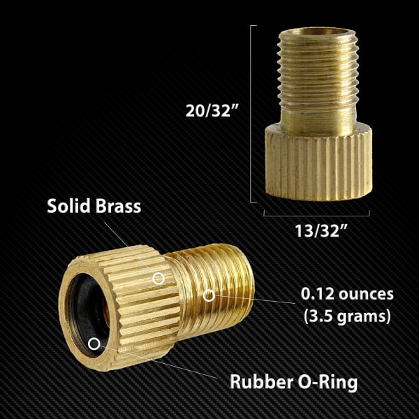 Messing Presta Ventiladapter - Konverter Presta til Schrader - Fransk