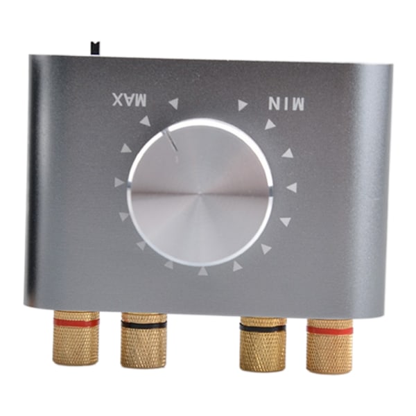 Mini Bluetooth 5.0 Digital Strømforstærker HiFi Stereo Forstærker 2.0 Kanaler 50W×2 Strømforstærker Trådløs Lydmodtager med Strømforsyning (grå)