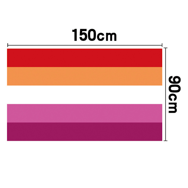 Lesbisk Pride Flagga 3x5 Ft - Sunset Les Rainbow Banner Stripes Flag Printed Banner