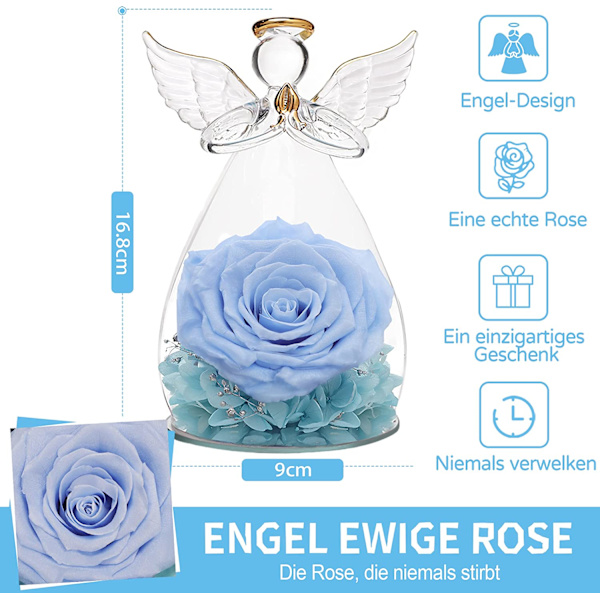 Angel Rose Gaver, Rose i Glas Gave til Mor, Bedsteforældre, Kvinder, Kæreste, Valentinsdag, Fødselsdag, Hjemmedekoration
