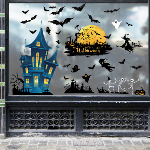 Halloween-ikkuna-tarrat kaksisivuiset irrotettavat tarrat juhliin