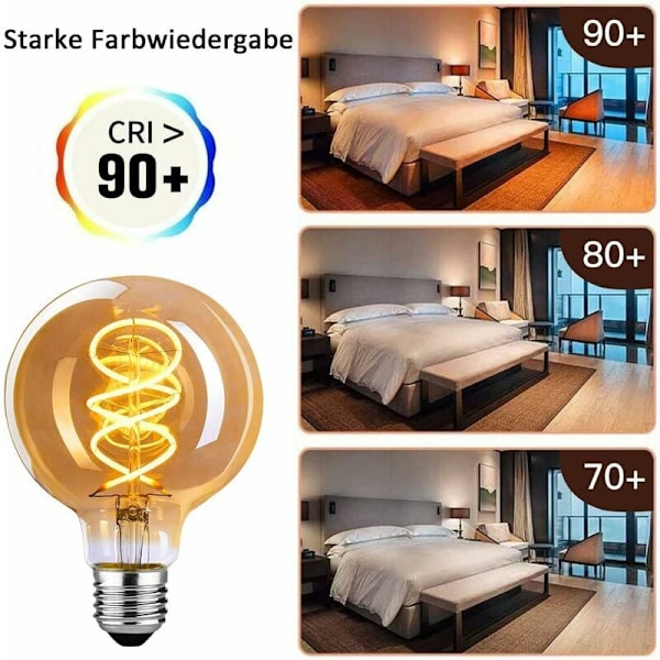 Dekorativ glödlampa med rustik industriell stil, universell dimbar E27 retro LED-lampa med avancerade komponenter för jämn dimning, idealisk för