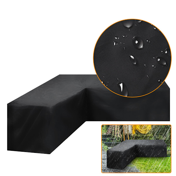 Vanntett L-formet hjørne møbeltrekk Utendørs for Hage Patio Rattan Sofa