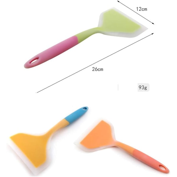 Värmebeständig Bred Platt Stekspade, Viktigt Köksredskap Nonstick Stekspade, Silikon Pannkaksspade Flexibel Stekspade, Non-Stick Lätt Att Rengöra