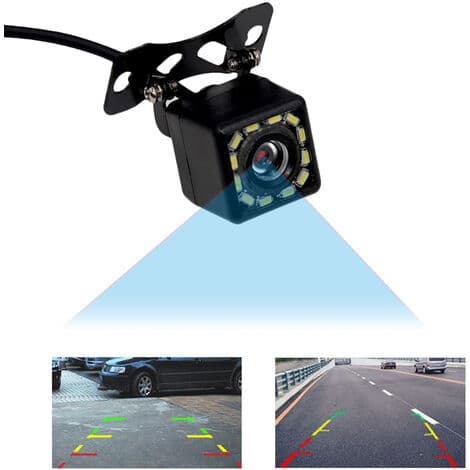 Universell 12 LED-kamera för backning av bil, kamera för backning med nattsyn