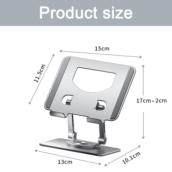 Laptop-stander, justerbar computerstander, 360 graders roterende base