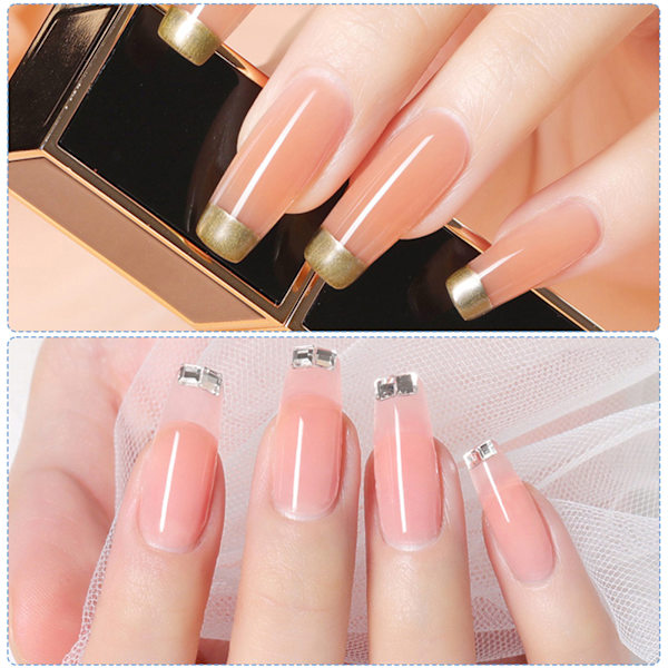 Paket med 500/1 rulle nagelmallar, självhäftande modelleringsmallar nagelformar för nagelkonst gelnaglar, konstgjord nagelförlängning (guld)
