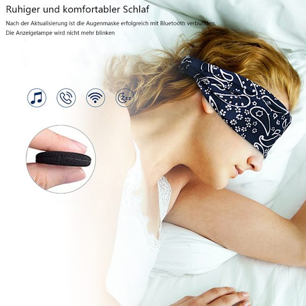 Bluetooth-pannband för sovhörlurar, sporthörlurar, lång speltid, lätt trådlöst sovhuvudband med HiFi-stereo, ergonomisk teknik