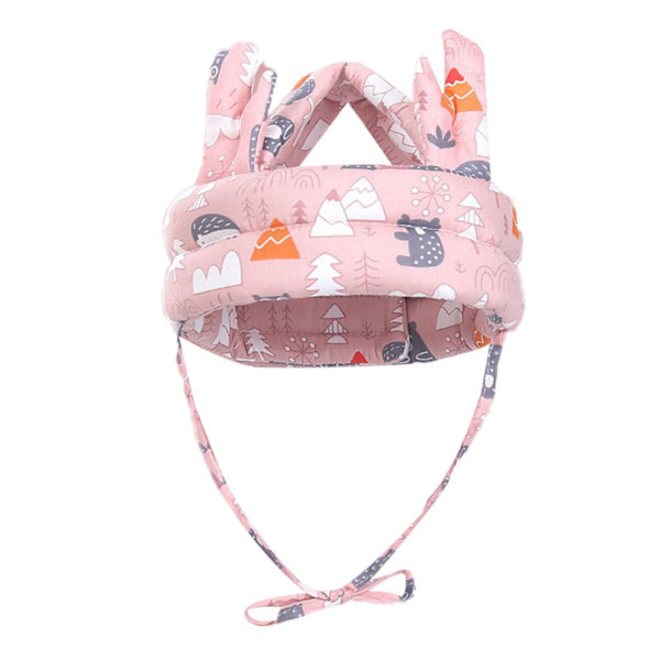 Babyhjelm Faldsbeskyttelse Åndbar Blød Babyhovedpude Bumper Bonnet til Kørsel Gang Crawling Pink