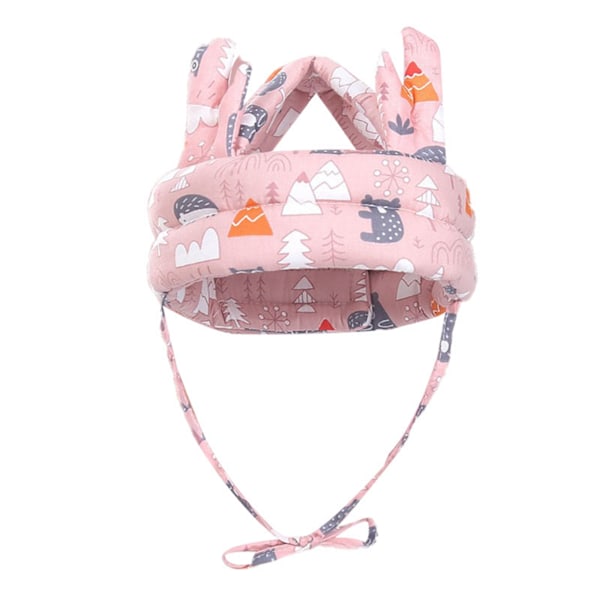 Babyhjelm Fallbeskyttelse Pustende Myk Babyhode Pute Bumper Bonnet for Løping Gange Krypende Rosa