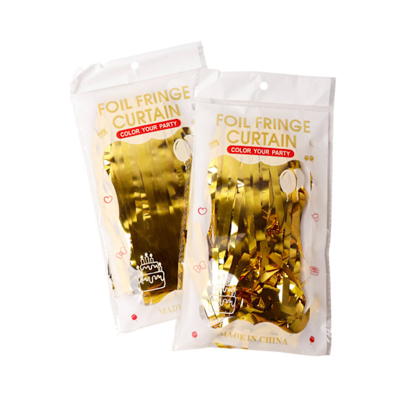 2 st Guld Glitter Folie Fransgardiner Streamers Bakgrund för Examen Bröllop Förlovning Möhippa Fest, Bakgrundsgardin, Festbakgrund för