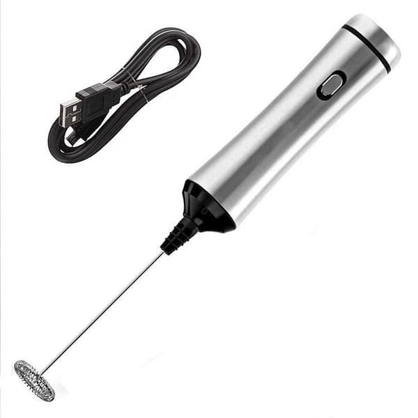 Elektrisk mælkeskummer, USB genopladelig mælkeskummer, rustfrit stål S