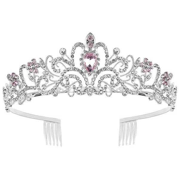 Silver Crystal Tiara Crowns For Women Girls Princess Elegant