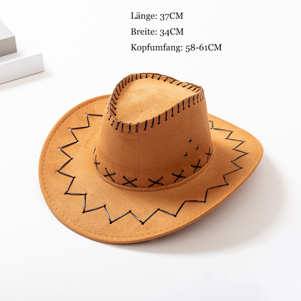 Cowboyhat til Fastelavn - Bredskygget Western Cowgirl Hat