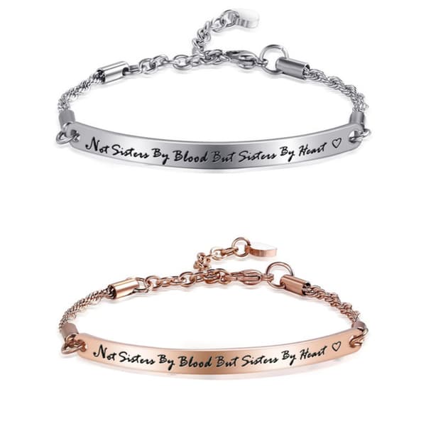 Vennskap Inspirerende Sitat Bar Armbånd Gravert Rustfritt S