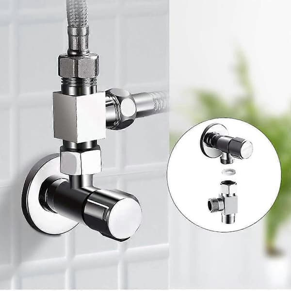 Messing 3-vejs vandaflederadapter Hurtig installation Badeværelse Bruser Bidet Vinkel Udskiftningsventil