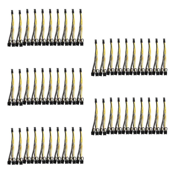 50 stk. 6-pinners til dobbel PCIe 8-pinners (6+2) bildekort Pci Express strømadapter Gpu Vga Y-splitter Exten
