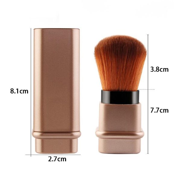 1 Pack Manikyr Rengöringsborste Retractable Square Blush Brush Bärbar Make-up Borste med Lock Manikyr Verktyg Borste