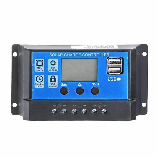 30A 12/24V LCD Solar Regulator Batteri Regulator Controller Dobbelt USB