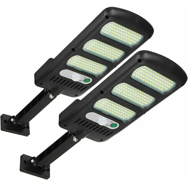 Lampe Solaire Extérieure 213 LED avec Détecteur de Mouvement 180° étanche Réglable Mur Jardin Rue Porche 2pcs