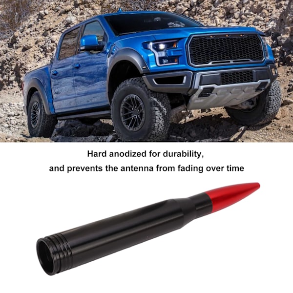 50 Caliber Antennemast 6061 Billet Aluminium Universal Truck Antenne Udskiftning til FORD RAPTOR Rød