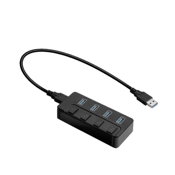 4 Porter USB3.0 Hub Splitter Datamaskin -grensesnitt Splitter USB Splitter USB Expans Charr Wi