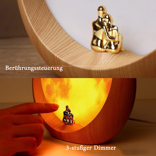 Bordslampor för sovrum, elegant dekorativ belysning med månskenseffekt, lämplig för flera tillfällen inklusive alla hjärtans dag och bröllop