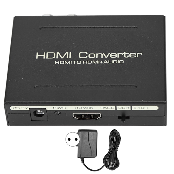 HDMI-äänen ulosottopää HDMI:stä HDMI:lle SPDIF-optiselle RCA L/R -äänen sovittimelle 100‑240V EU-pistoke