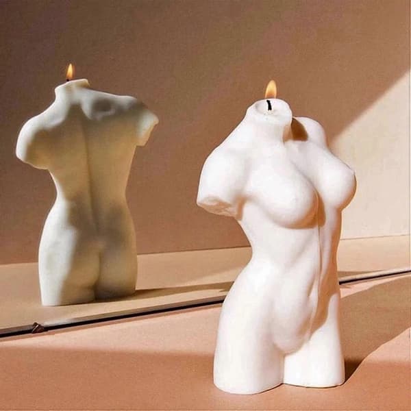 3x 3D Kropskunst Lys Silikoneform Til Kvinder Model Menneskekrop Silikoneform Krystal Resin Voksform