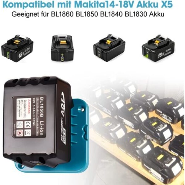 5x Batterihållare för MAKITA Väggfäste Batteri Hållare 14.4-18V