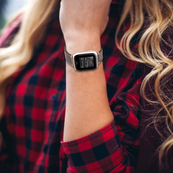 Kompatibel med Fitbit Versa Remme, Læderrem Udskiftningsarmbånd Mænd Kvinder Smart Watch Tilbehør Rem til Fitbit Versa / Versa Lite