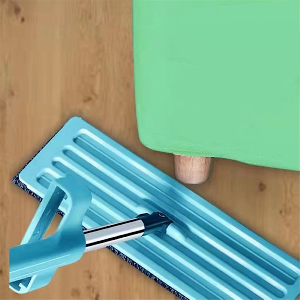 Lattia Mop Kuiva Märkä Kaksoiskäyttöinen Mikrokuitu Vapaa Käsinpesu Tasainen Puhdistus Laatta Mop Kotikäyttöön Sininen Mop, 1 Kpl Pyyhkeitä
