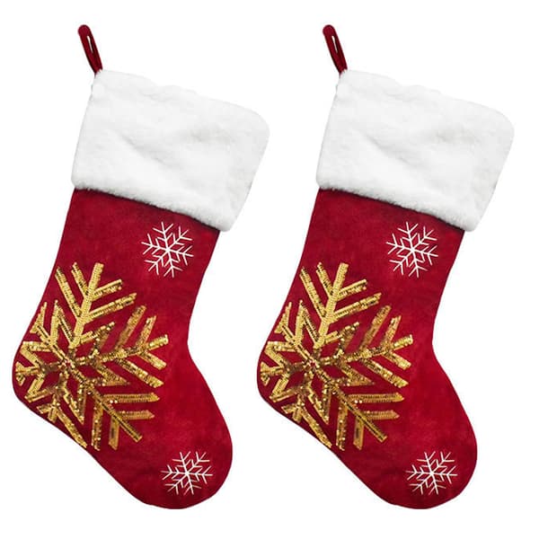 Julstrumpor presentpåse snöflinga älg flanell broderade julstrumpor julklapp snowflake