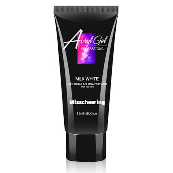 15ml Profesjonell Rask Krystall Negleforlengelseslim Manikyr UV Gel Builder 4#MELK HVIT