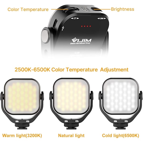 VL66 LED-videoljus Färgtemperatur Kamera Ljus av po