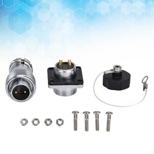 2-polig metallflygkontakt-adapter Vattentät zinklegering WS16 flygkontakt AC 500V