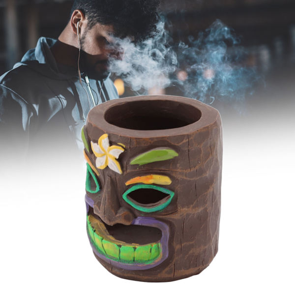 Grimace Ashtray Resin Tree Face Koristeellinen Fluoresoiva Meikkisiveltimen Kynäkuppi Kotityöpöydälle