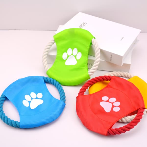 2-pack hundfrisbee-repleksaker: Träningsset med bomullsrepfrisbee