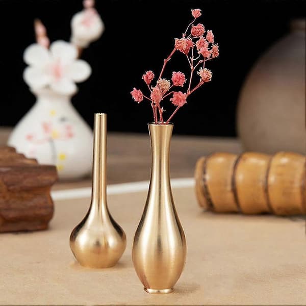 Mini Ren Kobber Vase Hjemmedekorasjon Stue Dekorasjon Antikk Høy Vase