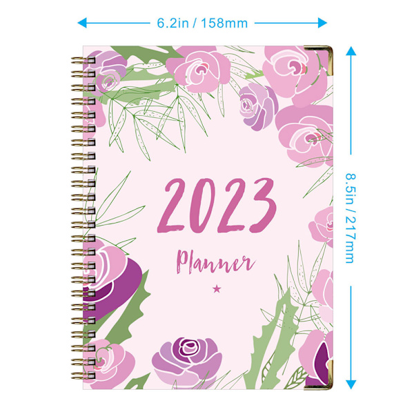 1 st planeringskalender, spiralbunden anteckningsbok med lösblad, veckoplanering, A5