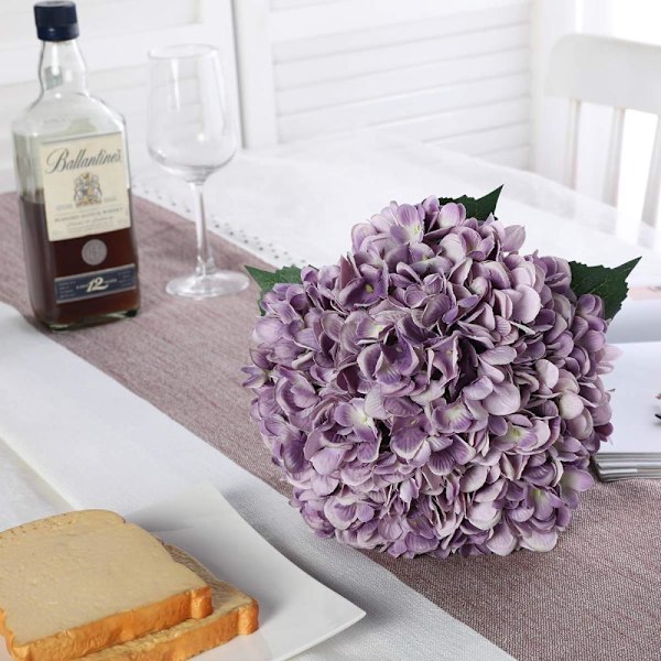 5 stk. kunstige hortensia - lilla farve