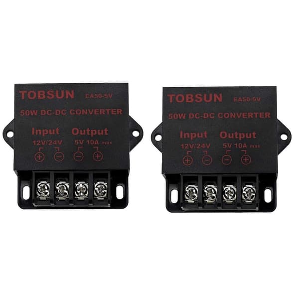 2x 24v/12v Til 5v 10a 50w Bil LED Reklameskjerm Strømforsyning Konverter DC Transformator