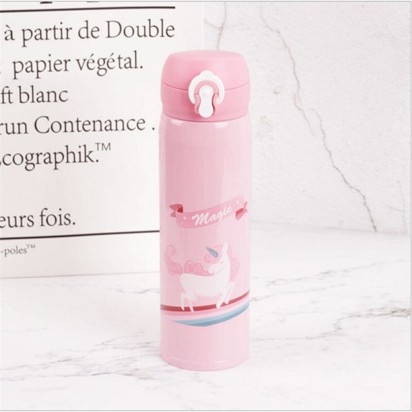 Vattenflaskor 500 ml Kapacitet Dricka Vatten Cartoon Unicorn