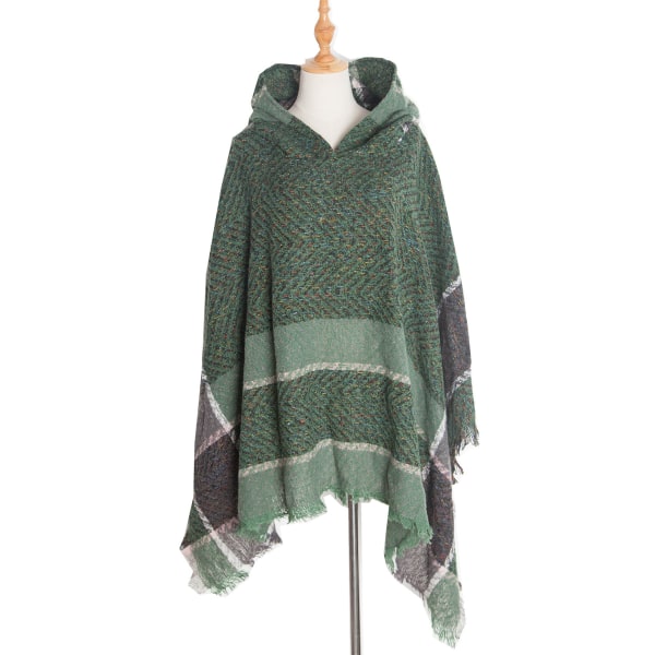 Bohemisk poncho-kappa med aztektryck för kvinnor