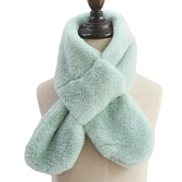 Fleece Drenge Piger Halstørklæde Varm Vinter Efterår Børn Krave Halstørklæde Halsvarmer Børnehalstørklæde Solid mint green