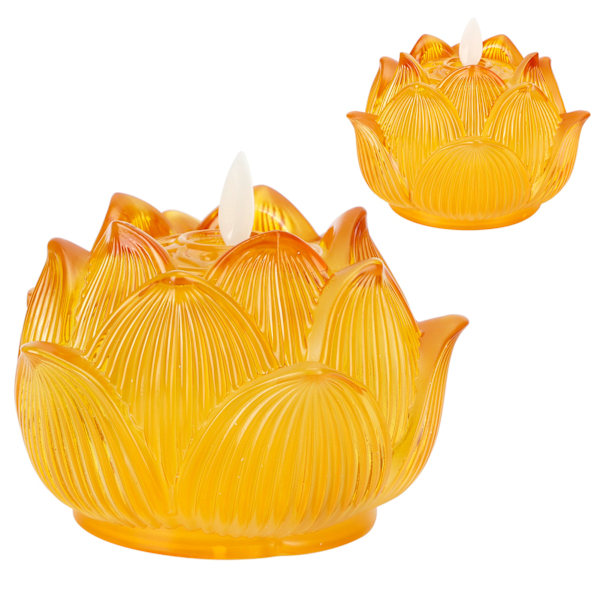 Kreativ heminredning, lotusformad ljusstake, elegant design imitation färgad glasyr, dekorativ ljusstake för vardagsrum sovrum